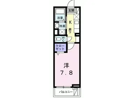 サンヴェルド(1K/2階)の間取り写真