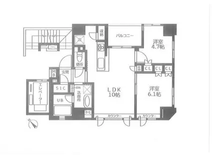 BELISTA日本橋小伝馬町(2LDK/12階)の間取り写真