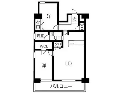 ロイジェント日吉II(2LDK/13階)の間取り写真