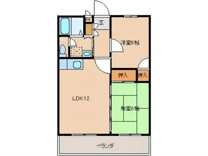 ネクスコート山城(2LDK/2階)の間取り写真