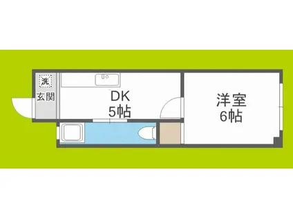 RIZEONE天神ノ森レジデンス(1K/4階)の間取り写真