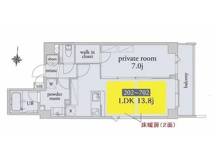 矢嶋ビル(1K/3階)の間取り写真