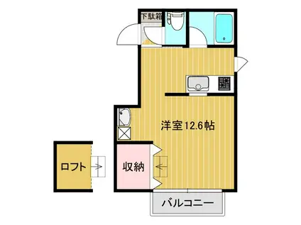 K・FLAT(ワンルーム/3階)の間取り写真