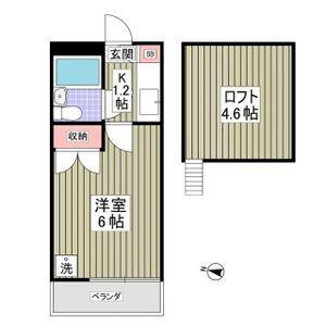カルミア(1K/2階)の間取り写真