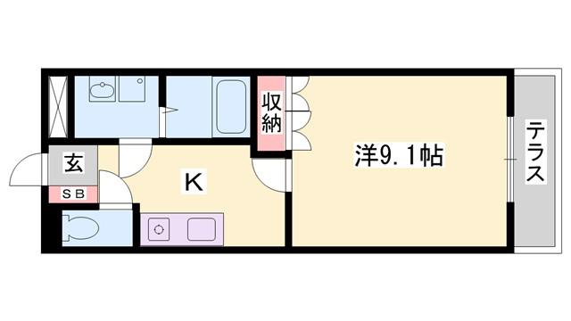レゾン ドゥ ヴィーヴル(1K/1階)の間取り写真