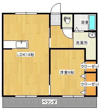 レジデンス シムラ(1LDK/1階)の間取り写真