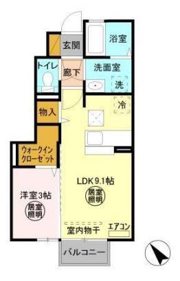 コネクト城南(1LDK/1階)の間取り写真
