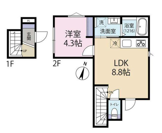 チェスト(1LDK/2階)の間取り写真
