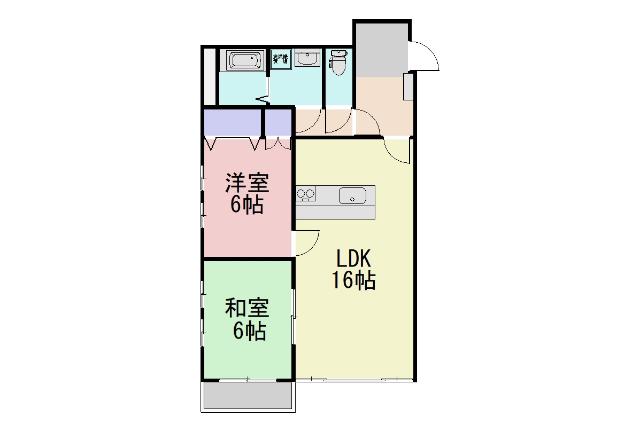 新前橋101パートI 南棟(2LDK/2階)の間取り写真
