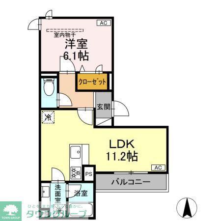 D PAINA 中野島II(1LDK/3階)の間取り写真