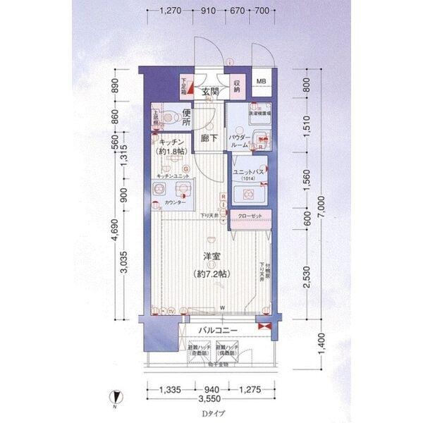 プレサンス名古屋駅前(1K/8階)の間取り写真