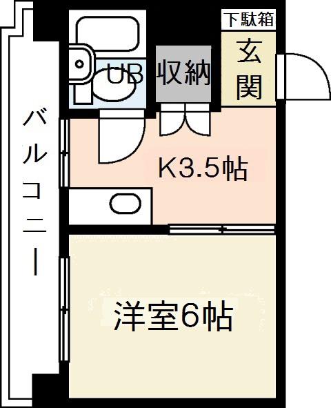 ニューてんま(1K/5階)の間取り写真