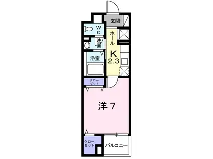 AMENITY ウエスト(1K/5階)の間取り写真