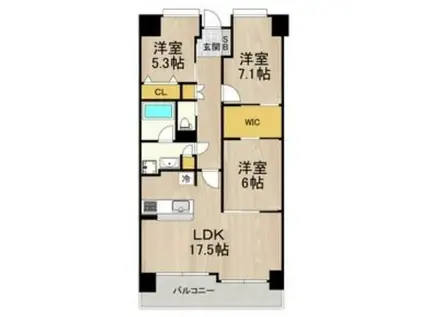 フロンティアタワー難波イースト(3LDK/13階)の間取り写真