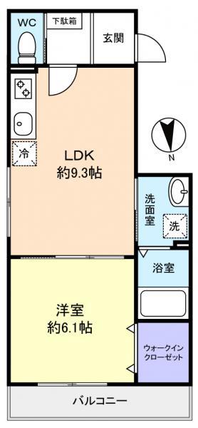 PLAISIR(1LDK/2階)の間取り写真