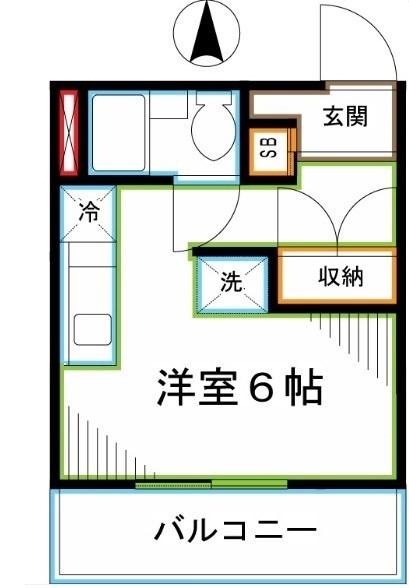 プリメーラ(ワンルーム/1階)の間取り写真
