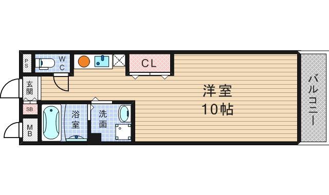 フレンテ靭公園(ワンルーム/7階)の間取り写真