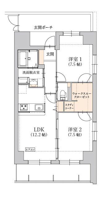 グラン トガリーゼ(2LDK/3階)の間取り写真