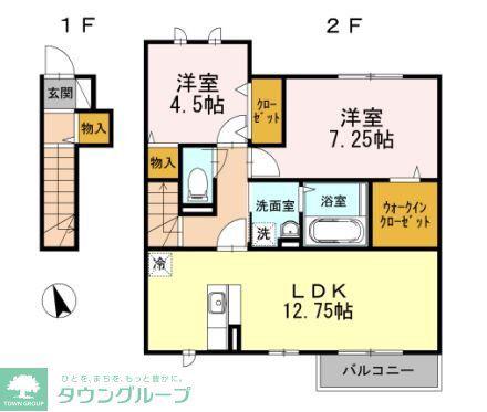 ルミエール鎌倉(2LDK/2階)の間取り写真