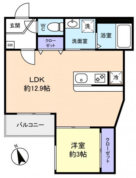 REGALEST八千代緑が丘(1LDK/3階)の間取り写真
