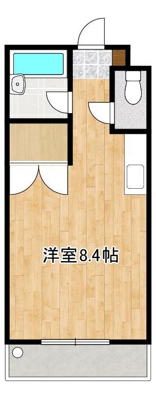 アンプルール新屋敷(ワンルーム/1階)の間取り写真