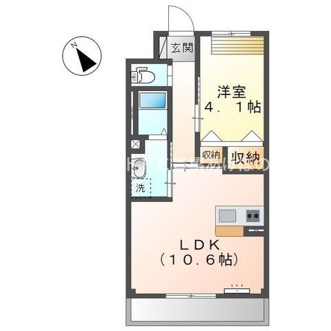 ロジェ かげろう(1LDK/2階)の間取り写真