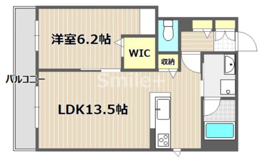 COLORER(1LDK/1階)の間取り写真