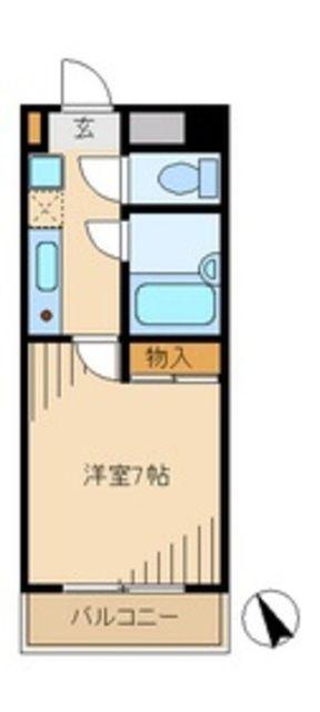 クレアール(1K/4階)の間取り写真