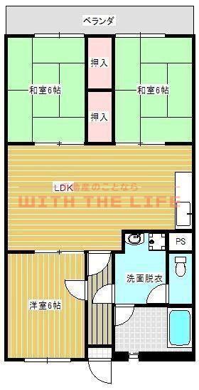光風ハイツ(3LDK/3階)の間取り写真