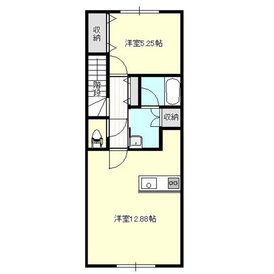 ツェルマット(1LDK/2階)の間取り写真