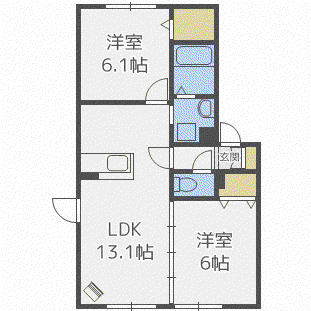 マグノリア(2LDK/1階)の間取り写真