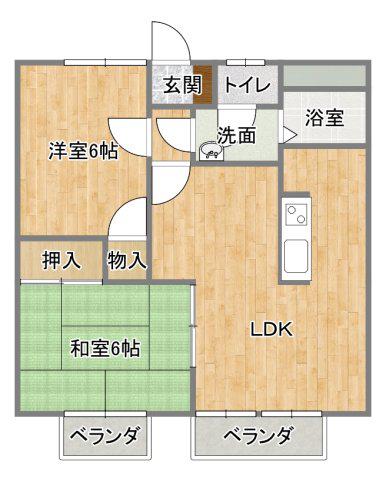メゾン・カルナック(2LDK/1階)の間取り写真