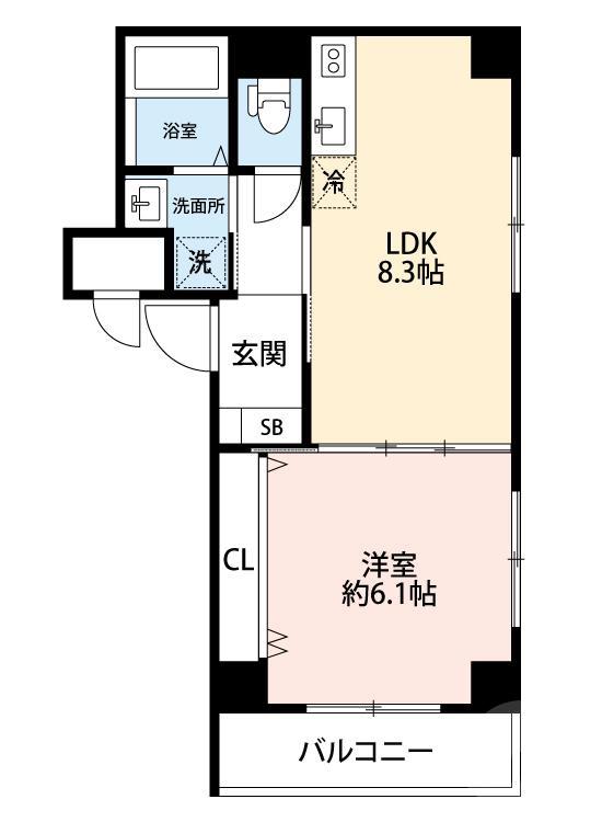 CASALAURORA(1LDK/3階)の間取り写真