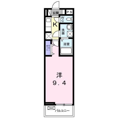 サンシャトー(1K/2階)の間取り写真