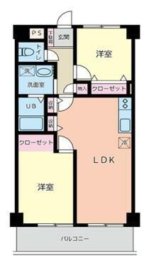 RESTAひばりヶ丘 レスタひばりがおか(2LDK/1階)の間取り写真