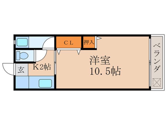 科塚マンション(1K/2階)の間取り写真
