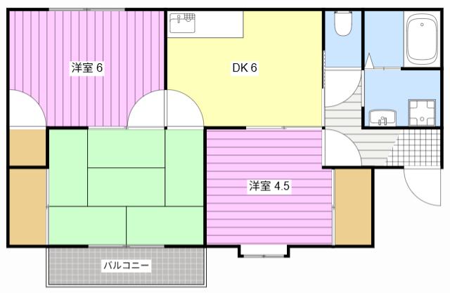 コナハイム(3DK/2階)の間取り写真