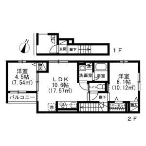 メイズ碑文谷(2LDK/2階)の間取り写真