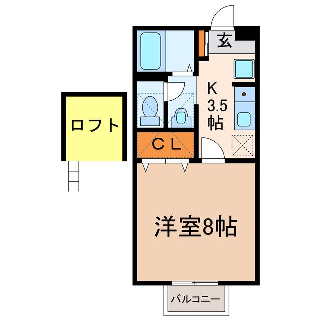 アネックス葵(1K/2階)の間取り写真