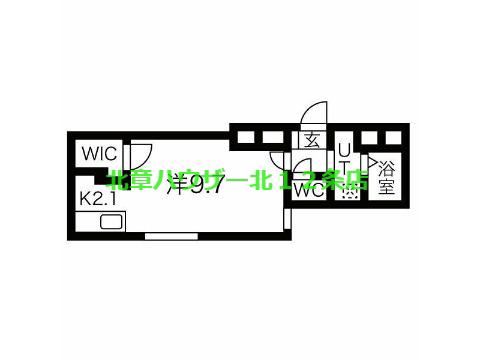 ボヌール17(1K/3階)の間取り写真