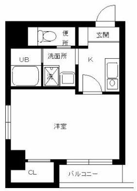 スカイコート銀座東第2(1K/4階)の間取り写真