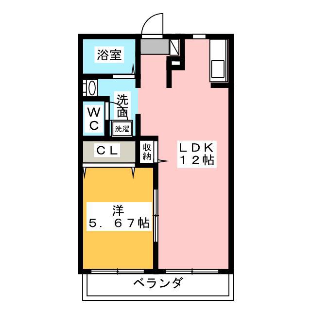 サザンウィング F(1LDK/2階)の間取り写真