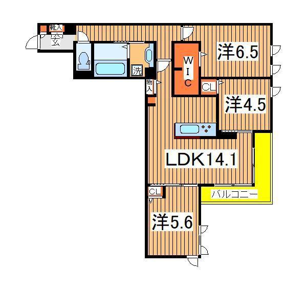 チェントラーレ(3LDK/1階)の間取り写真