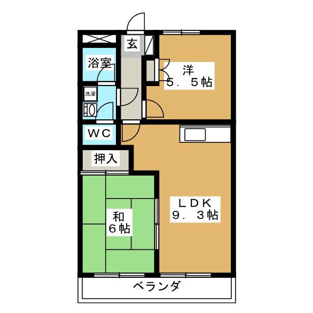 グランドパレス松井(2DK/1階)の間取り写真