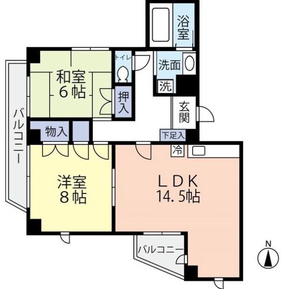 ミナミマチマンション(2LDK/3階)の間取り写真