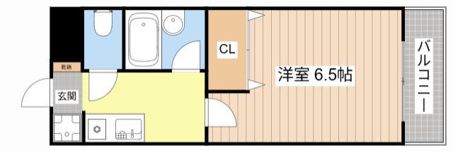 ヴィラ・パープル(1K/4階)の間取り写真