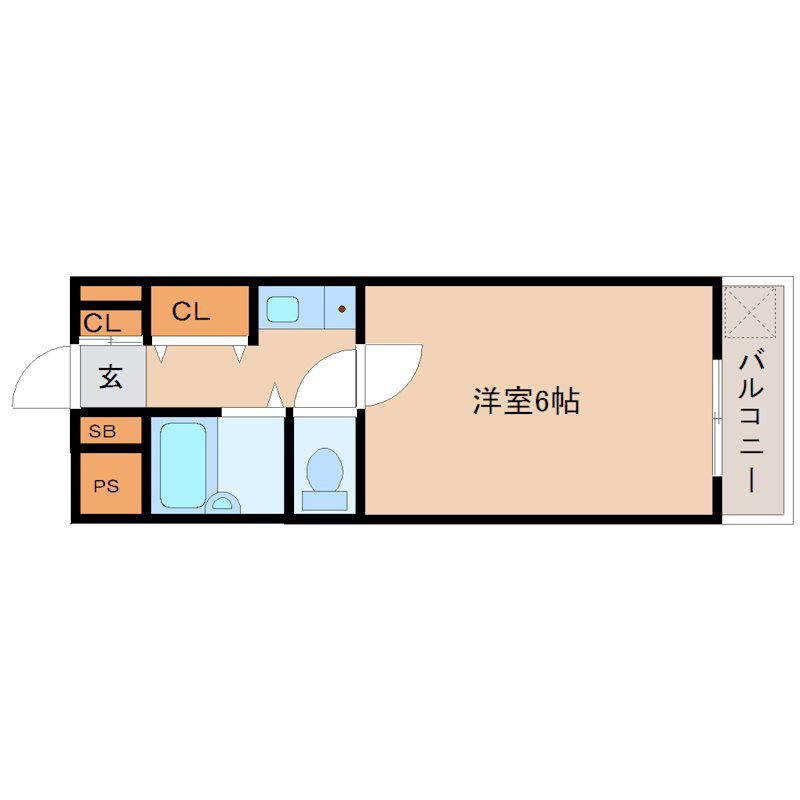 DMC北城内(1K/3階)の間取り写真