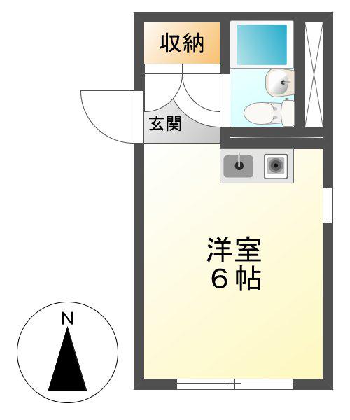 ホシオウビル(ワンルーム/3階)の間取り写真