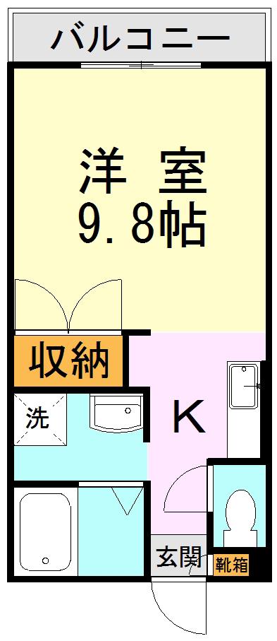 飛田フォレストハイツ(1K/2階)の間取り写真