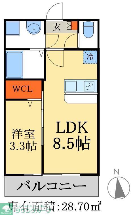 VISION-I(1LDK/3階)の間取り写真